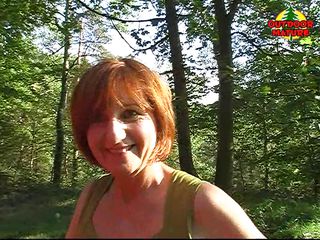 Yvonne is a sexy redhead mature that loves the outdoor, that's why when a blowjob opportunity appears, she takes it. She suck that dick like a pro, with no worries that someone else could drive on that road.